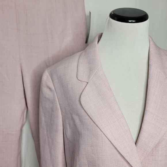 Le Suit Women's Notch-Collar Blazer Jacket + Pants Suit Blossom Pink NWT Size 14 - Picture 3 of 10